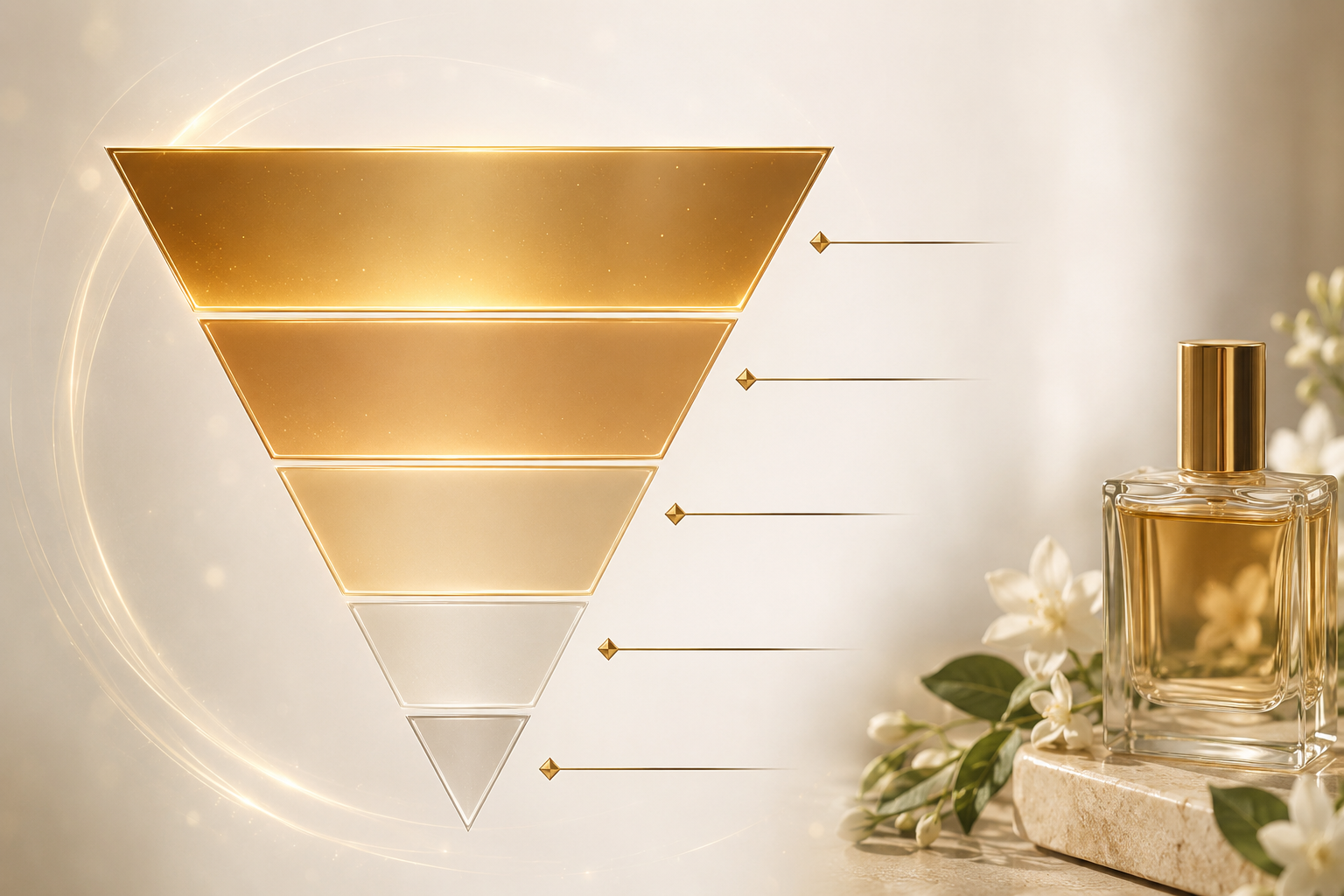 Pyramide visuelle des concentrations de parfum